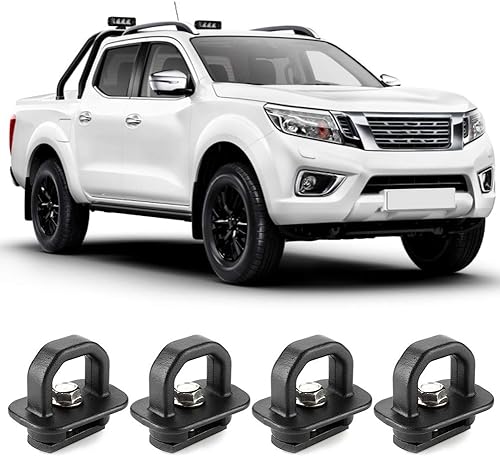 Miniatura 4 de KIMISS 4 piezas de anclajes de amarre para caja de camión, ganchos de pared lateral, cuerda de aleación de aluminio, hebilla fija universal para