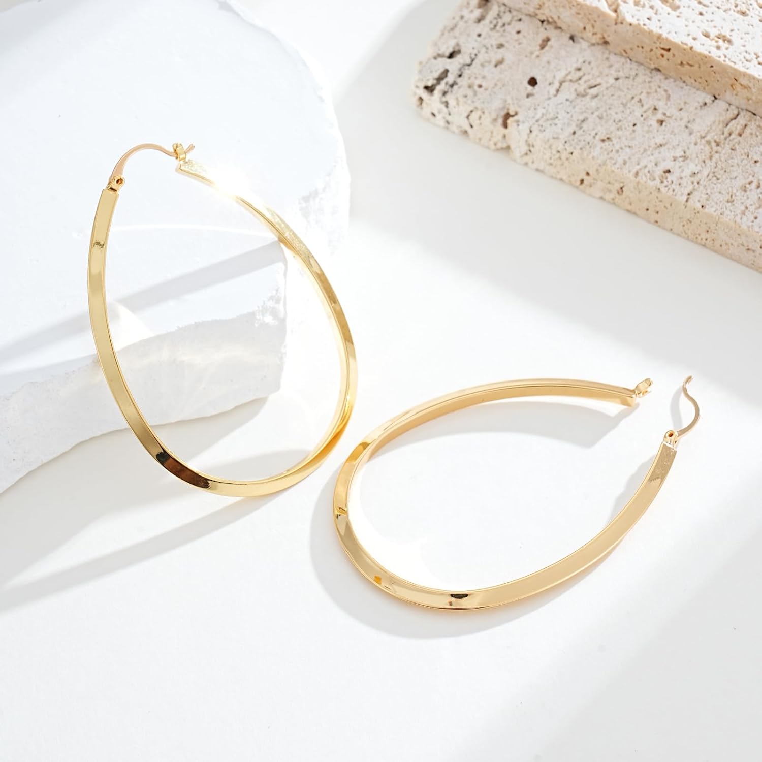 Large Gold Knot Hoop Earrings for Women 18K Gold Hoop Earrings Statement Lightweight Hoops Trendy Gold Hoops Earrings Jewelry - Image 5