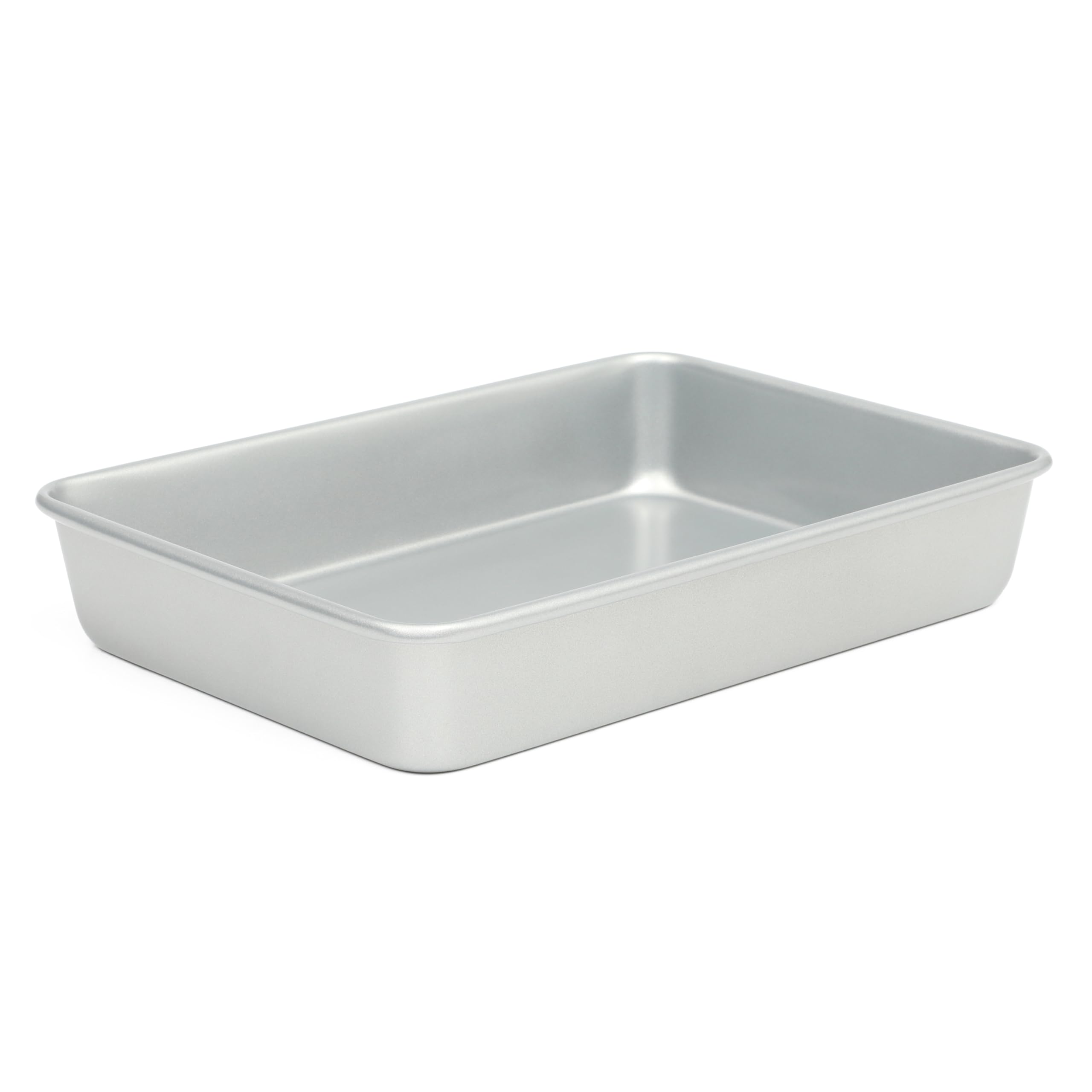 Martha Stewart Gallen 13 x 9 Inch Rectangular Nonstick Carbon Steel Cake and Baking Pan - Durable Silver Bakeware for Cakes, Brownies, and Roasting