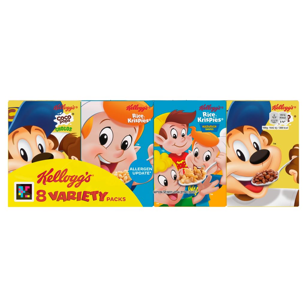 Kellogg's Breakfast Cereal Variety Pack Boxes, 196g