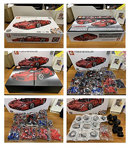 n.g. Home Decor Technic Sportwagen für Ferrari Enzo Bausatz mit Fernbedienung und 5 Motoren 2600 Blöcke - Kompatibel mit… – Bild 3