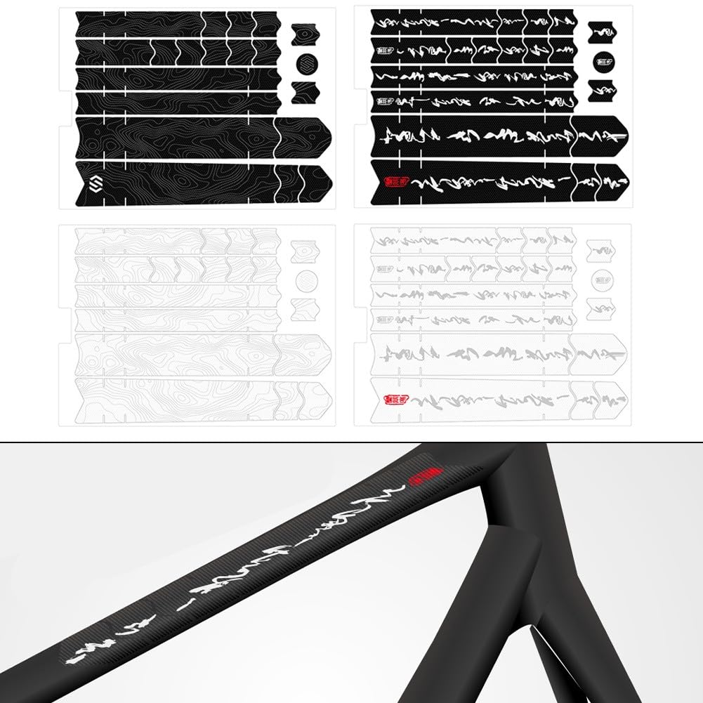Protector de bicicleta para Gravelbike y Carretera: juego de pegatinas resistentes al desgaste y a los arañazos con tecnología 3D de micrograbado