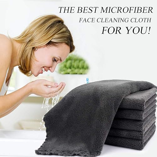 Vista 89 de SUNLAND Toallas faciales de microfibra reutilizables para quitar el maquillaje, paños faciales para baño, 11 x 11 pulgadas, paquete de 6