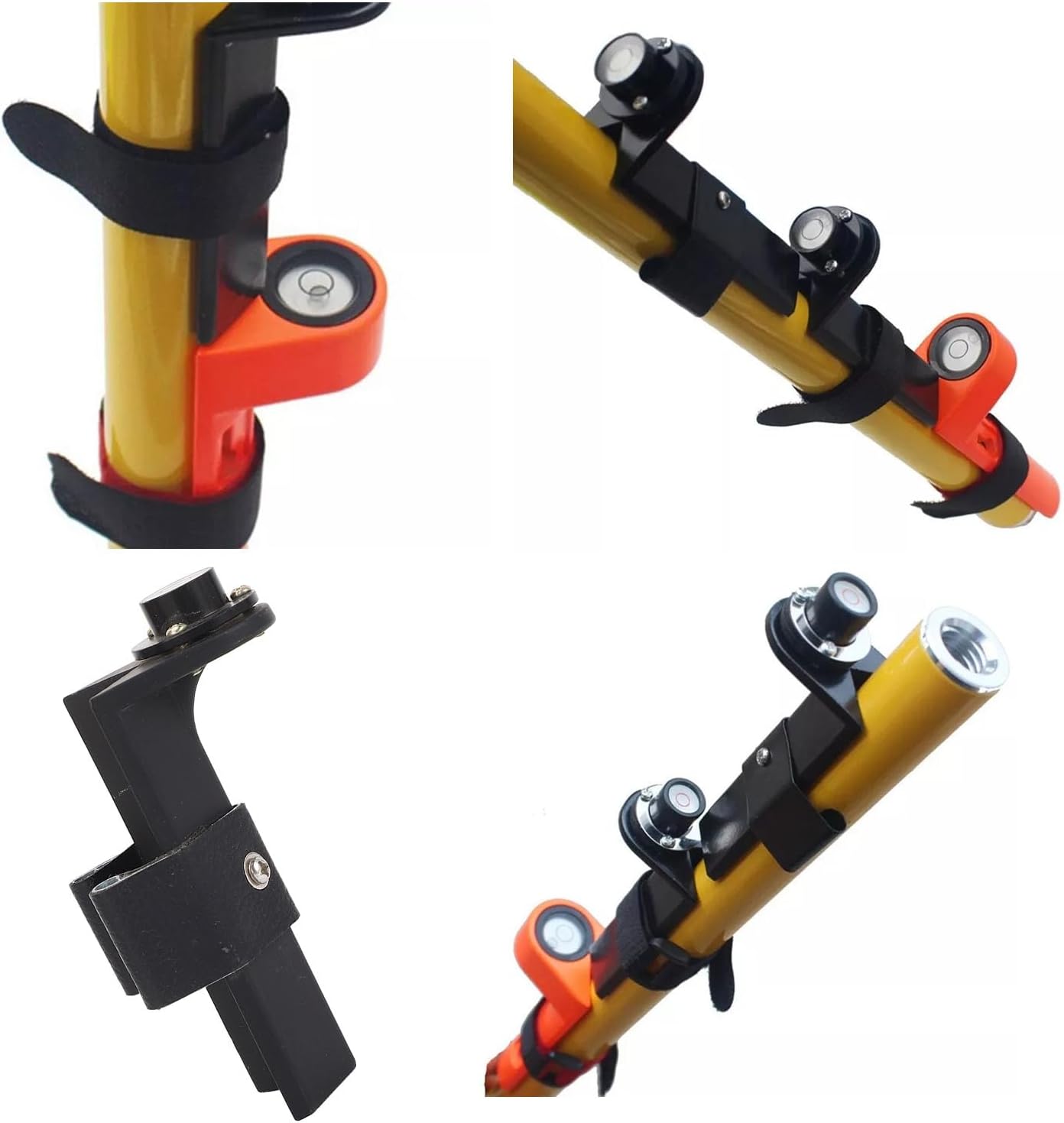 Adjustable Grade Rod Level, Aluminum Alloy Snap On Pole Level, Portable 90 Degree Right Angle, Horizontal Bubble for Tower Ruler