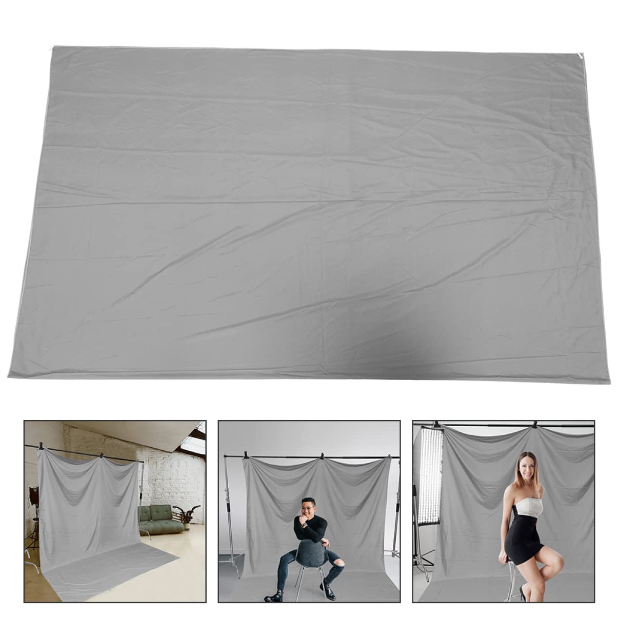 SHINEOFI 1pezzi Sfondo Fotografico Grigio per Sfondo Decorativo Accessorio per Scena Background Moderno Lavabile e Riutilizzabile per Studi Fotografici Feste e Produzione Video