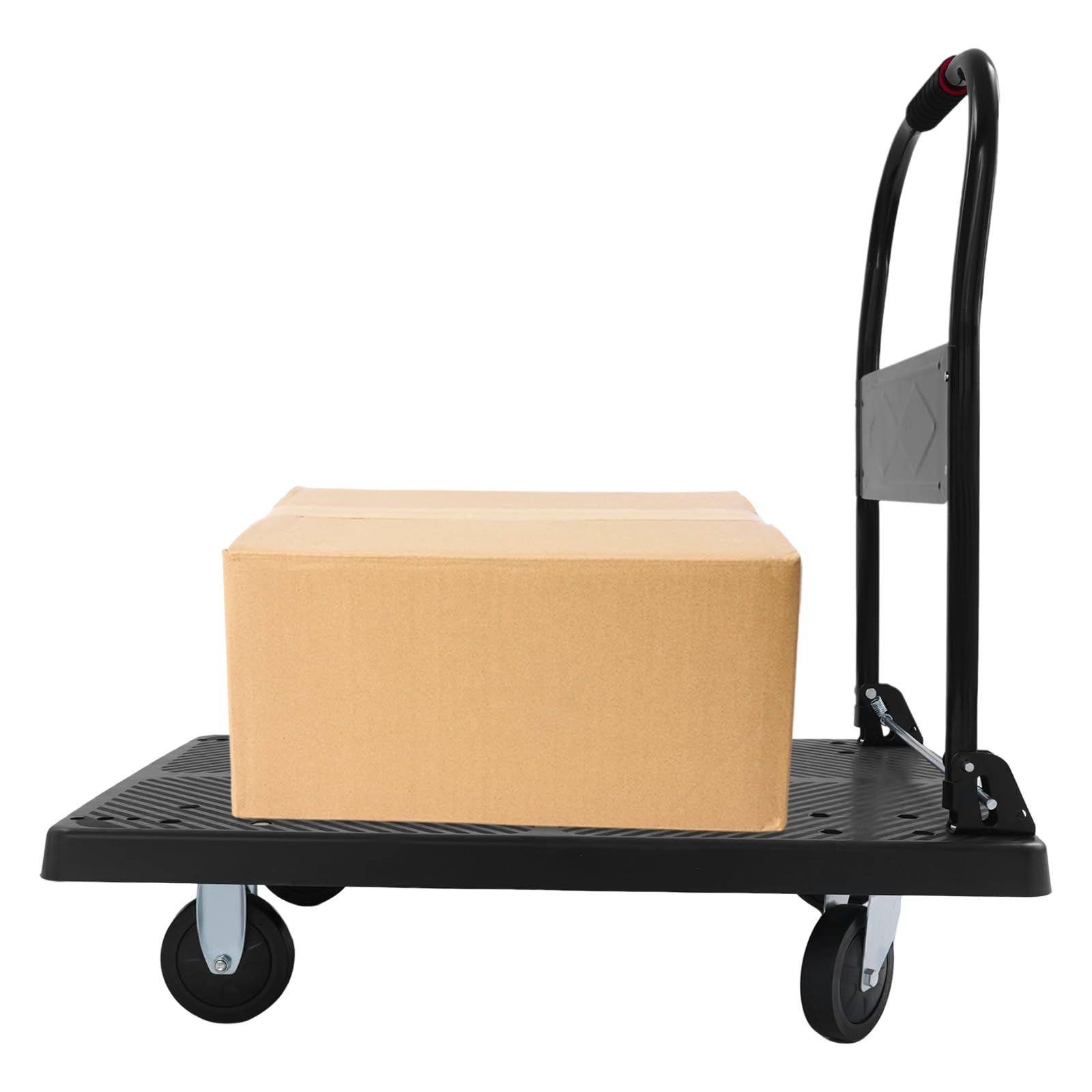 400KG Klappbar Transportwagen, Plattformwagen Fracht Wagen Transportwagen Edelstahl Handwagen Klappwagen Aus Stahl Plattform-Trolley Magazinwagen Schiebebügelwagen mit 4 Räder für Hause Büro Lager