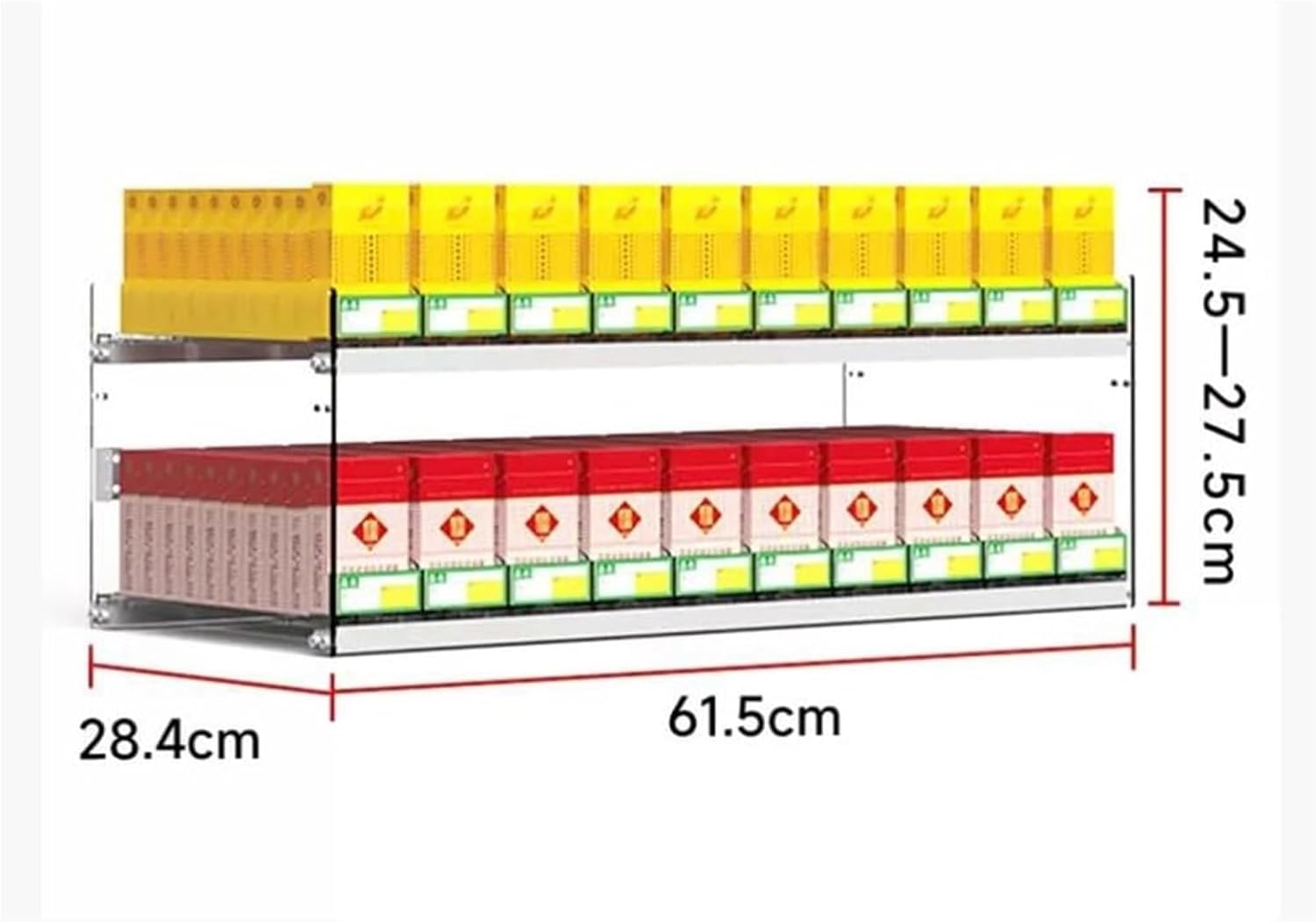 Cigarette Display Holder , Spring-Loaded Cigarette Actuators Acrylic Rectangular Cigarette Case(61.5x28.4x27.5cm)