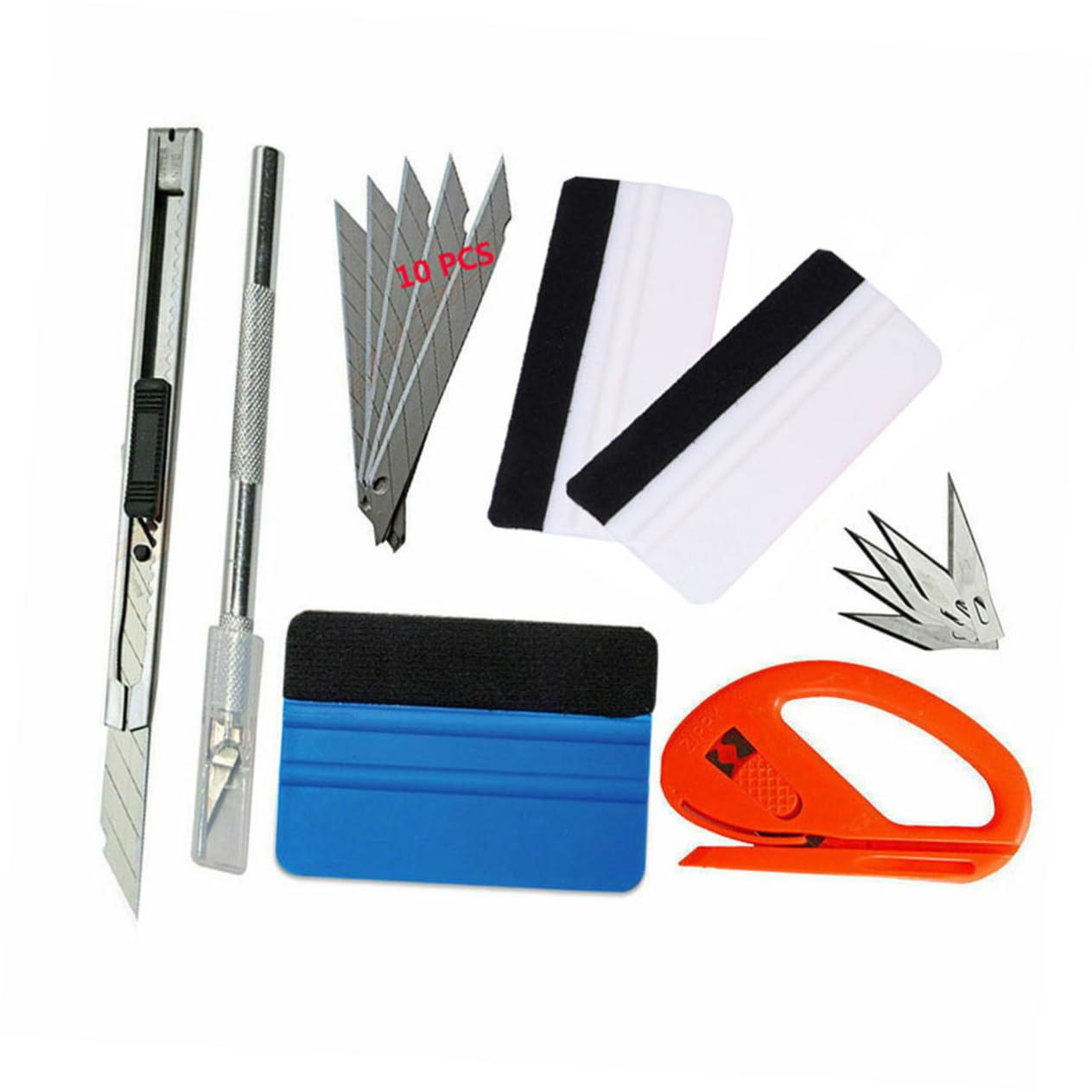 HOLIDYOYO 7Pcs Professional Carbon Fiber Auto Window Tint Tool Kit Vinyl Wrap Squeegee Cutter Film Sticker Applicator for Car Tinting Wrapping Projects