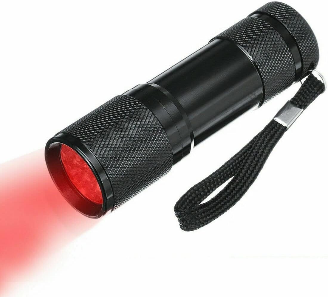 Phftrcew 1 9 Led Red Torch 670Nm Deep Red Light Flashlight Against Deteriorating Eyesight