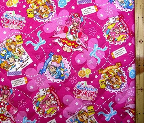 Amazon 40cm単位で販売 ｑ キャラクター キルティング 生地 デリシャスパーティー プリキュア 濃ピンク系 22 キルト 生地幅 約104cm 表地 オックス デリシャス パーティー プリキュア キャラクター生地 キルティング キルト 布 子供