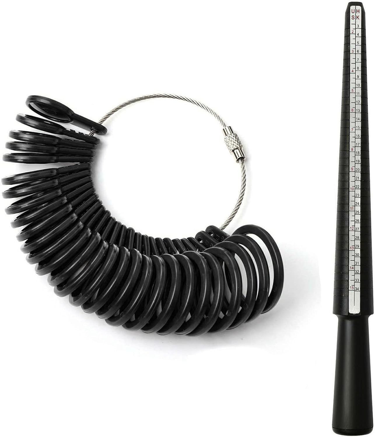 MANSHA 2 Pcs Ring Sizer Measuring Tool Set,Plastic Ring