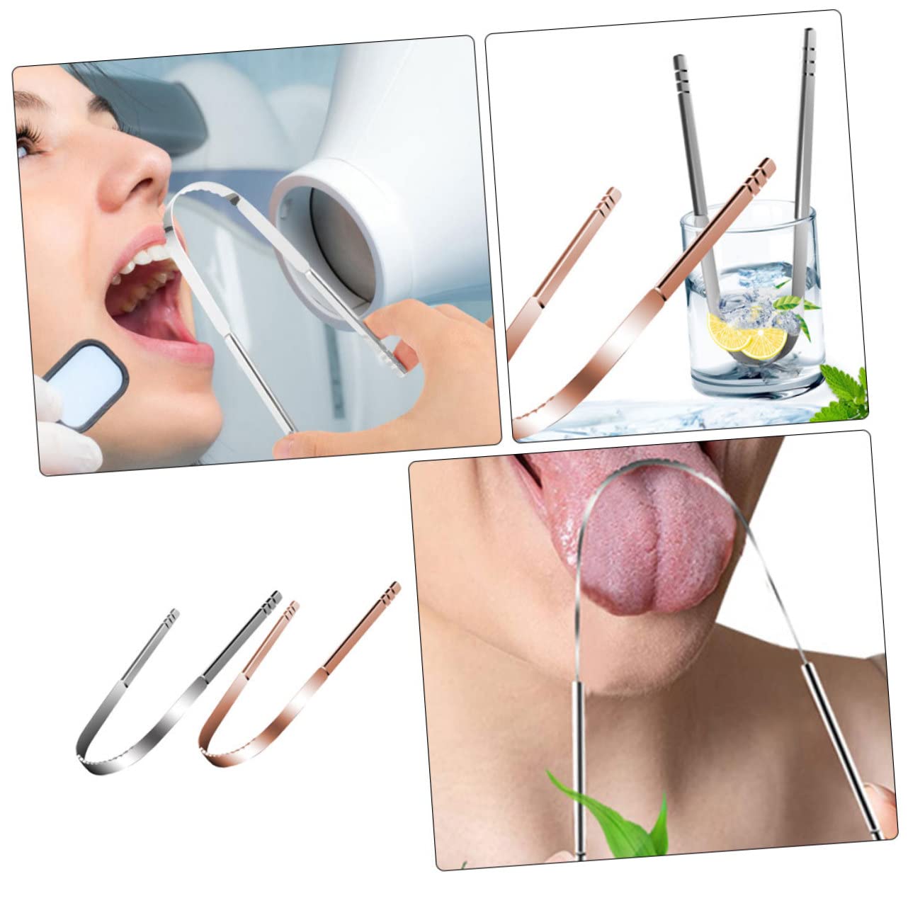FRCOLOR 8 Pz Raschietto Per Lingua Raschietti Lingua a Forma Di u Lingua Orale Strumento Di Pulizia Bambino in Metallo Articoli Per Bambini Acciaio Inossidabile Pulito Prodotti Per La