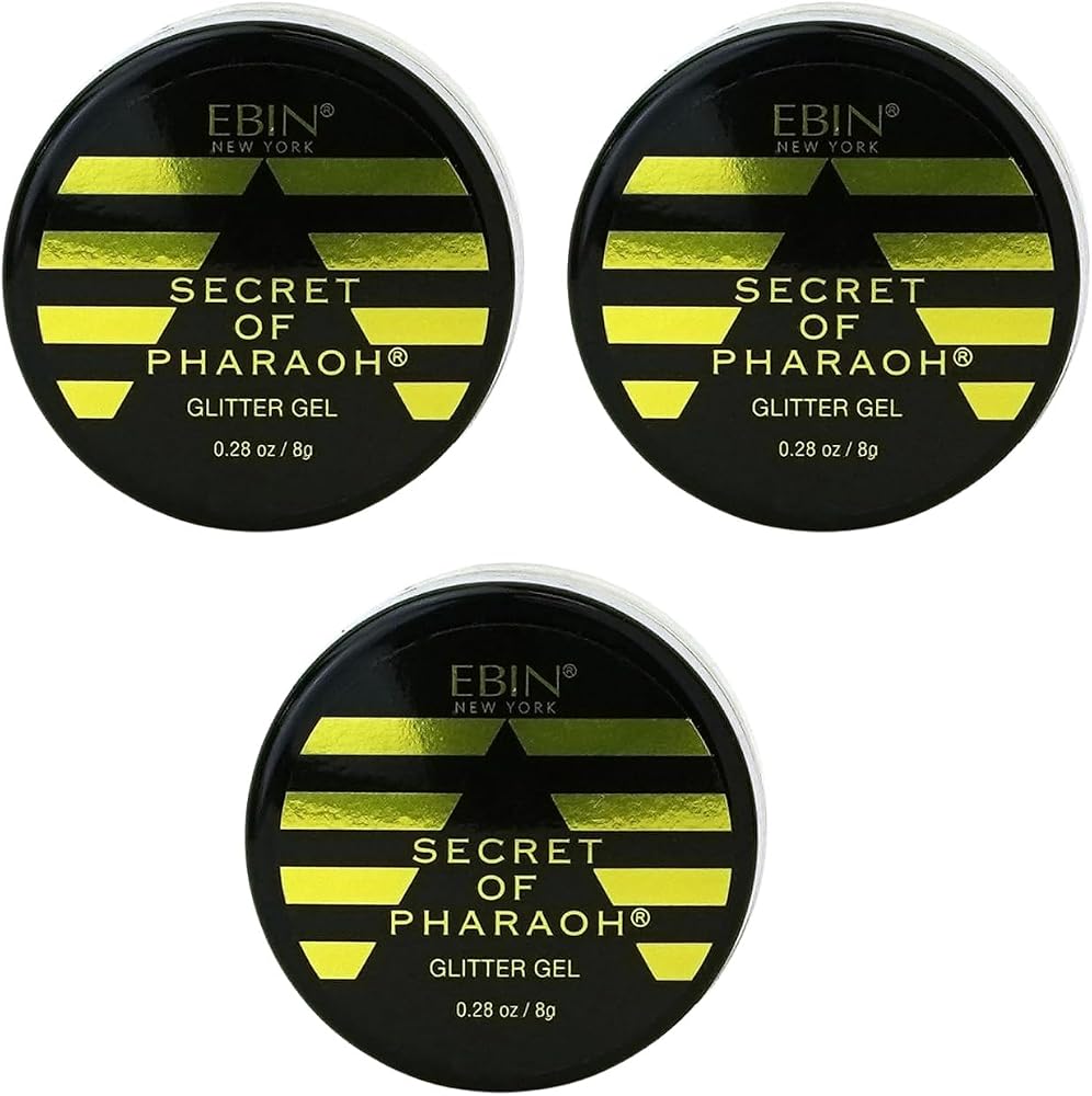 EBIN NEW YORK 골드 헤어 글리터 젤 - 3X Secret of Pharaoh 골드 러시 번들 - 스타일링, 메이크업 및 바디 장식을 위한 다용도 헤어 및 페이스 글리터 젤 - 선물 세트 (3개 품목) — 사진 1