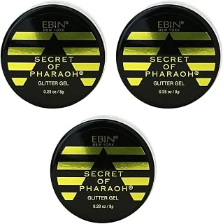 EBIN NEW YORK 골드 헤어 글리터 젤 - 3X Secret of Pharaoh 골드 러시 번들 - 스타일링, 메이크업 및 바디 장식을 위한 다용도 헤어 및 페이스 글리터 젤 - 선물 세트 (3개 품목)