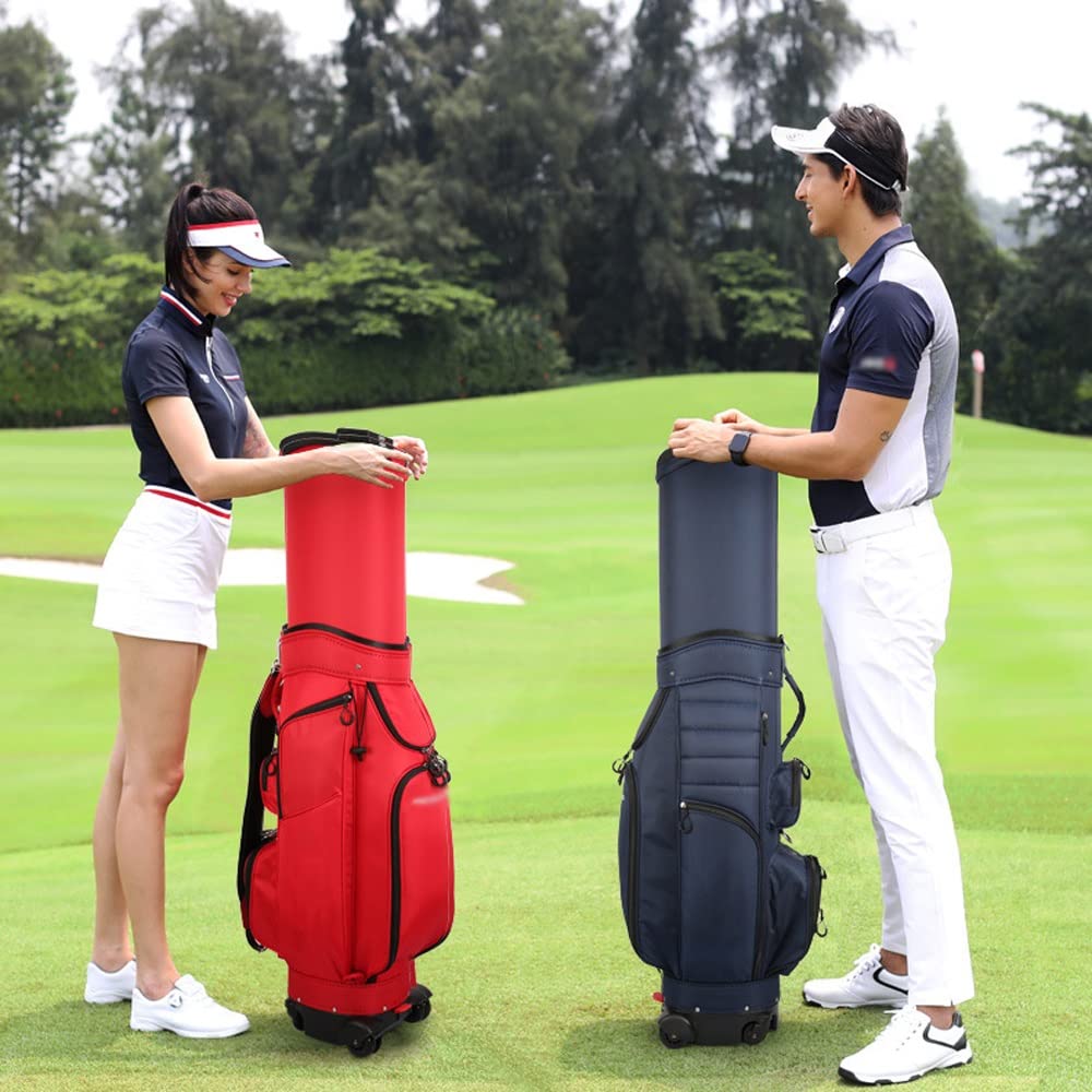 Torba golfowa dla kobiet i mężczyzn, przenośna, wysuwana torba golfowa z 4 kółkami, łatwa do przenoszenia i podróży (Black)
