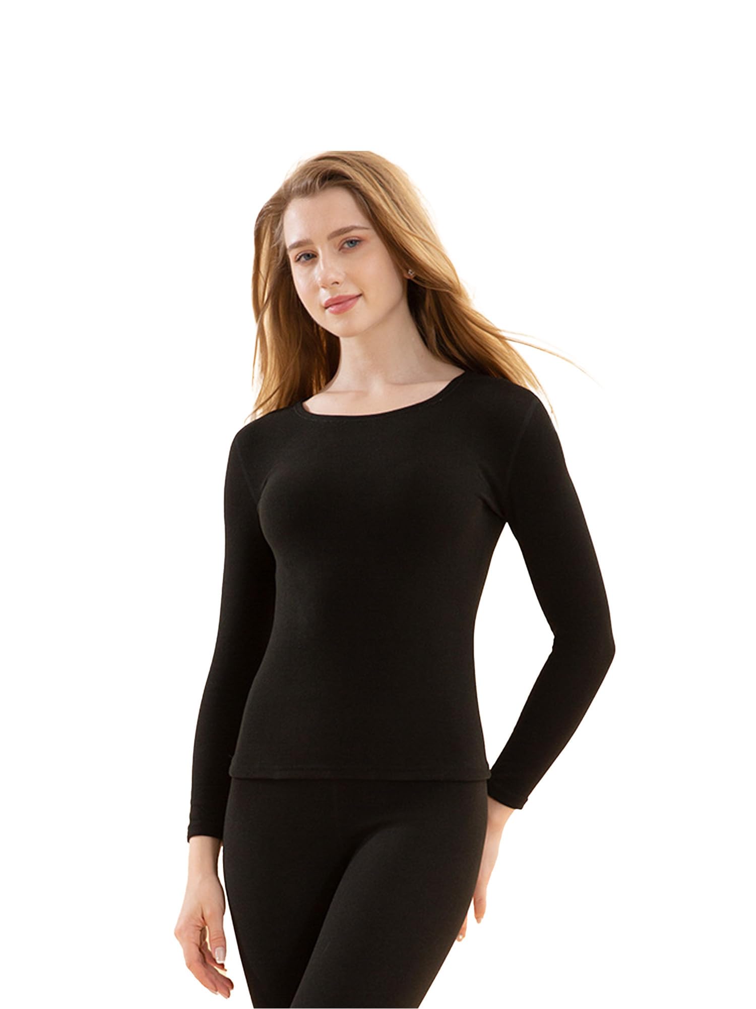 [QulbltX] あったかインナー 上下セット 防寒肌着 長袖シャツ ヒートテック レディース [防寒保温・発熱・吸湿速乾・柔軟ストレッチ] ロングパンツ 防寒インナー 保温インナー 暖かい アンダーウェア インナーウェア 冬用