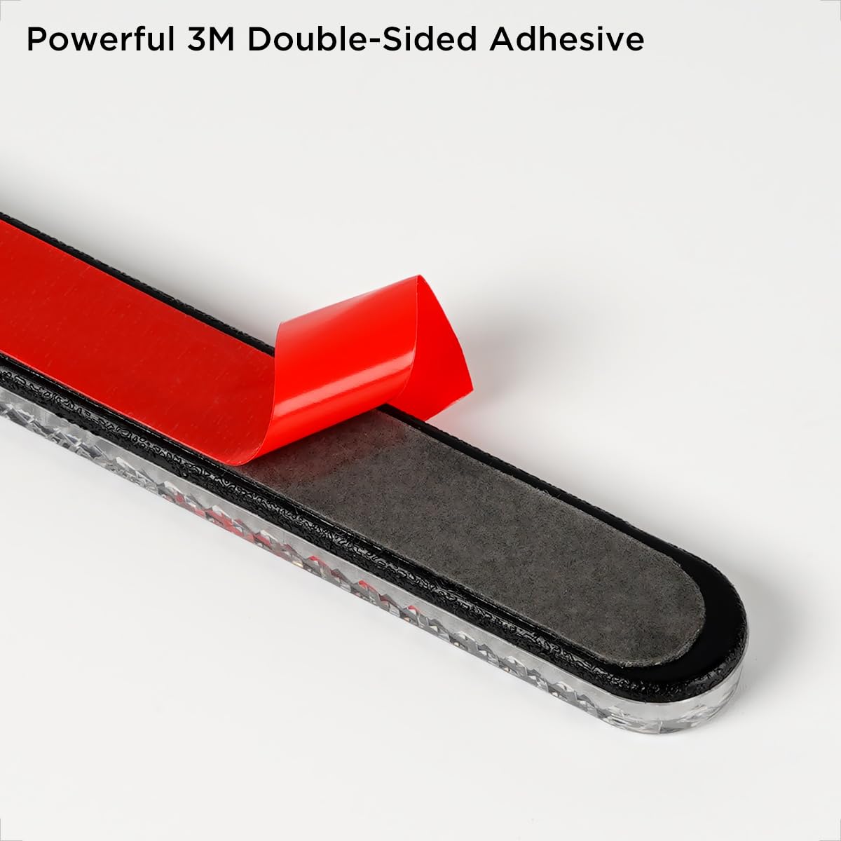 2 szt. Mini 100 x 13 x 7 mm motocykl rower E4 reflektor biały tył samoprzylepne kocie oko wielofunkcyjny skuter E homologowany