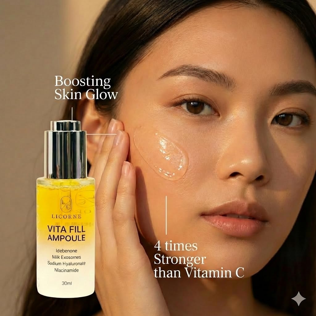 Licorne Vitafill Ampoule (1.01 fl oz) - Idebenone & Milk Exosome Antioxidant Serum for Face - Dark Spot Care & Radiant Glass Skin - Hydrating Niacinamide Essence for Anti-Aging & Uneven Tone - Image 3