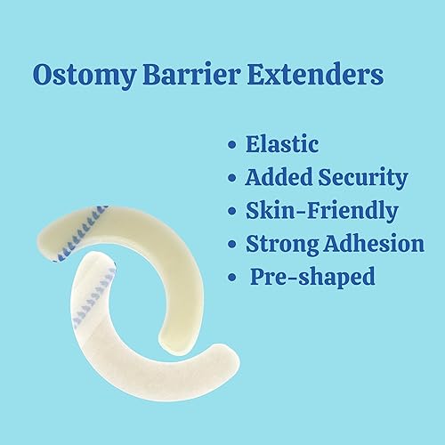 Miniatura 2 de 20 tiras elásticas de barrera para ostomía, cintas adhesivas hidrocoloides médicas para el cuidado del estoma, tira extensora de sello de barrera