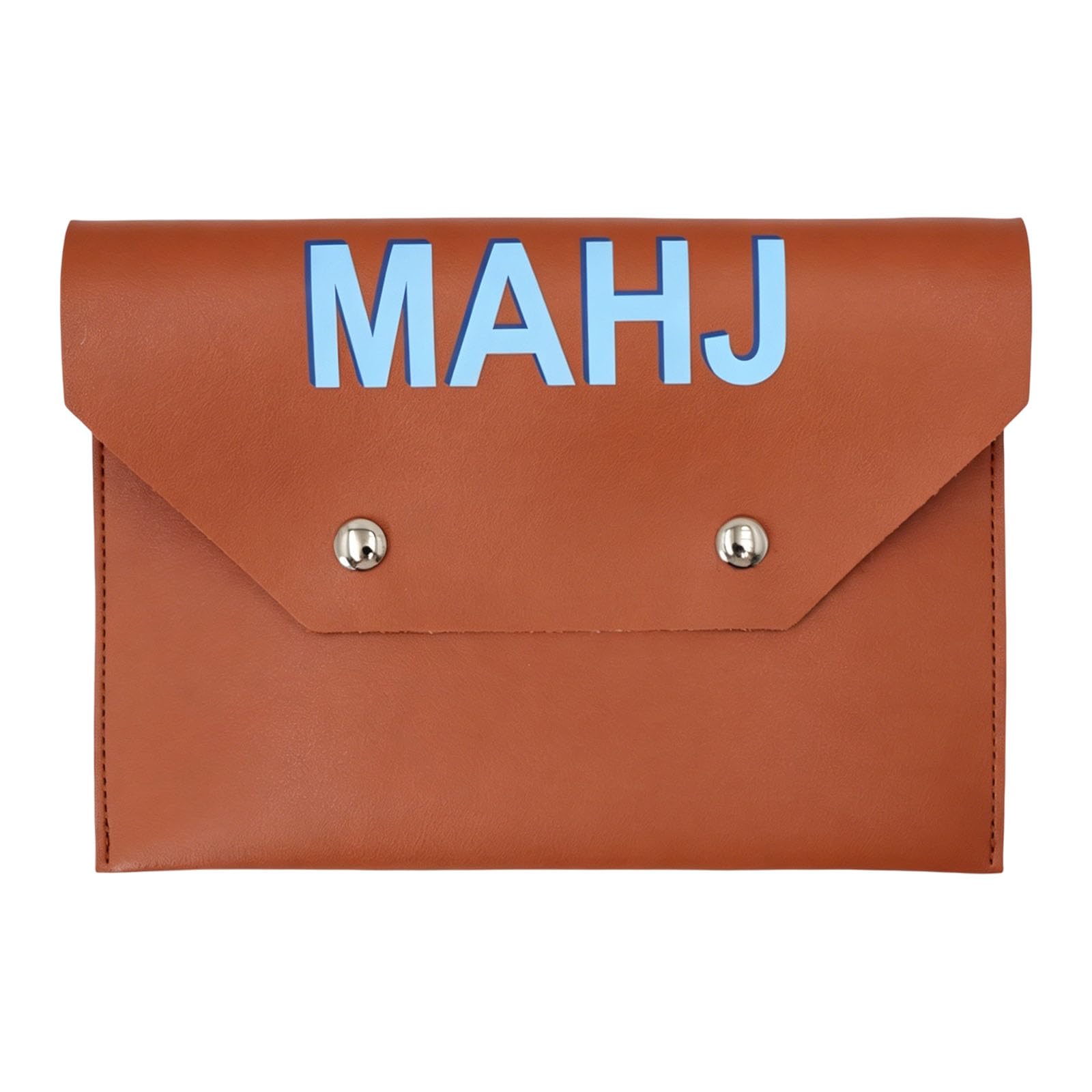 Shntig Br Envelope Card Holder For Mahjong, Travel Papers And Cards With Pu Leather Flap For Daily Carry Mahjong Pouch Card Holder Pouch Organizer Travel Paper Document Flat Pu Leather