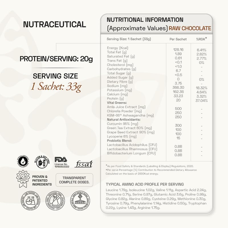 Image of Ace Blend Daily 20G Plant Protein (60 Servings) | Pea & Brown Rice Isolate | 3 Vital Greens 4 Antioxidants 3 Probiotics | Boosts Strength, Recovery & Fat Loss | No Added Sugar | Unisex | Raw Chocolate