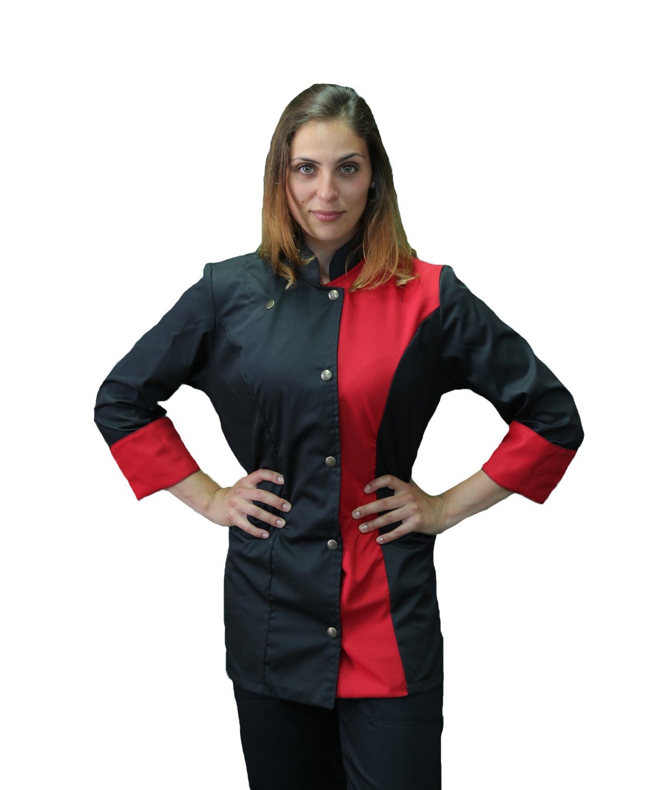 Bordado gratuito – Chaqueta cocinero mujer – Varios colores – Casaca Chef – Uniforme personalizable para cocina y restaurante – Made in Italy