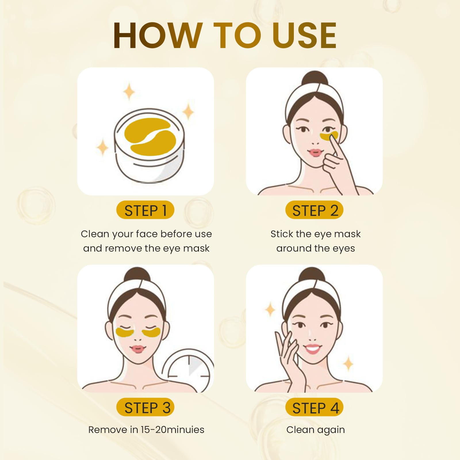 Masque Yeux 60 Pcs, Patch Yeux Collagène en Gel, Anti-Cernes et Anti Poches, Hydratant et Anti Âge, Soin Contour des Yeux pour Femmes et Hommes