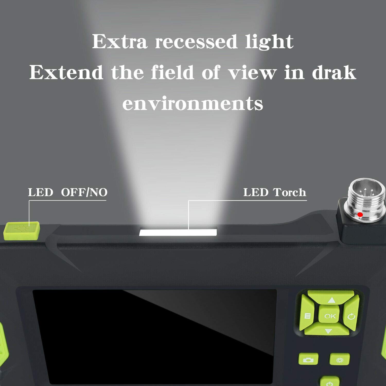 Riloer przemysłowy endoskop 1080P HD kamera inspekcyjna z ekranem LCD 4,3", 8 światełkami LED, sztywny kabel boroskop do samochodu/rurociągu/klimatyzacji, 10 metrów
