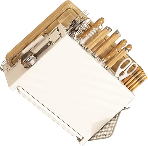 Miniatura 9 de Bloques de cuchillos de cocina, palillos integrados, tabla de cortar, estante de almacenamiento de cuchillos de cocina, estante de secado para