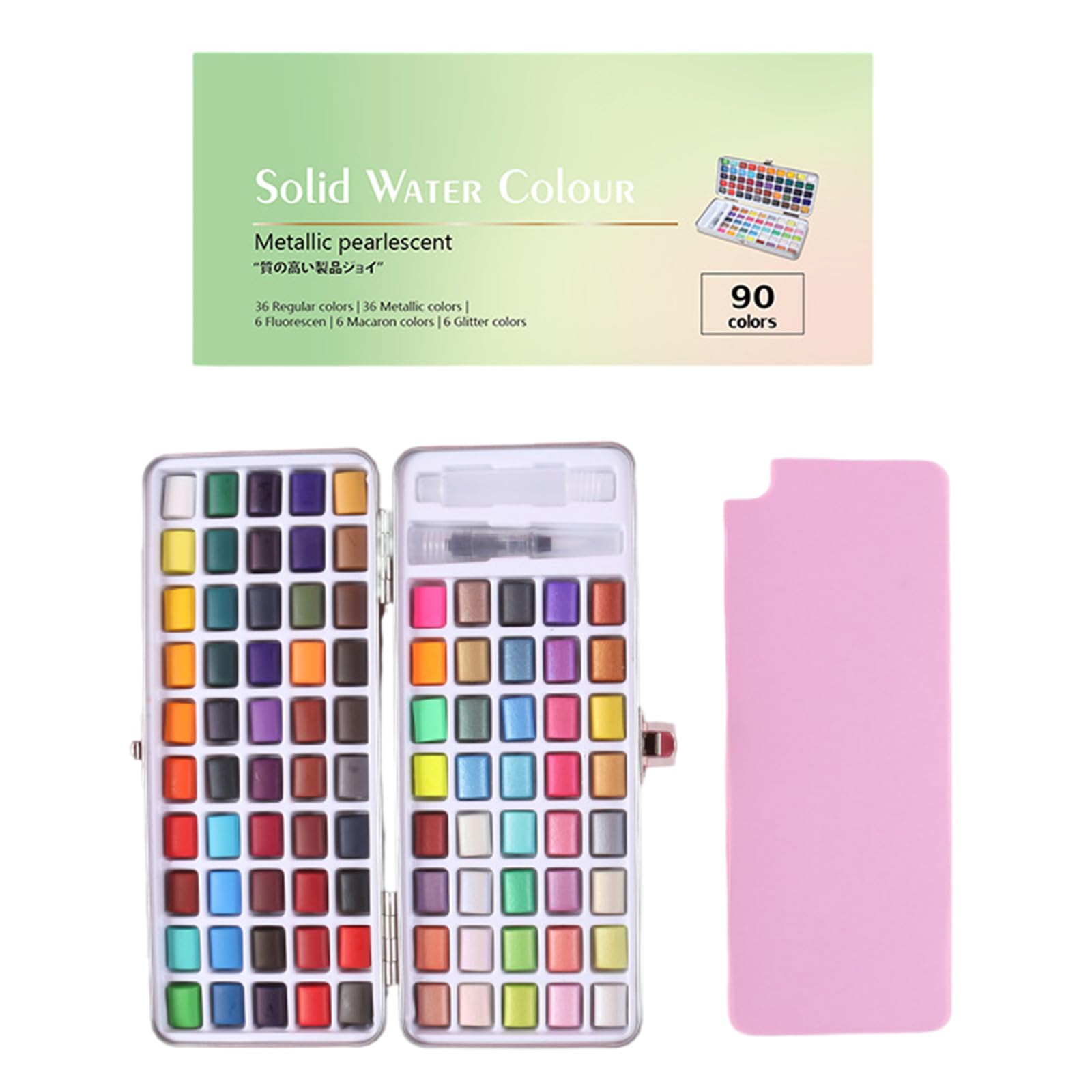 50/72/90/100 Couleurs Paillettes Peinture Aquarelle Étincelante Peinture Aquarelle Solide Ensemble Peinture Pigmentaire Nacré Pour Artisanat