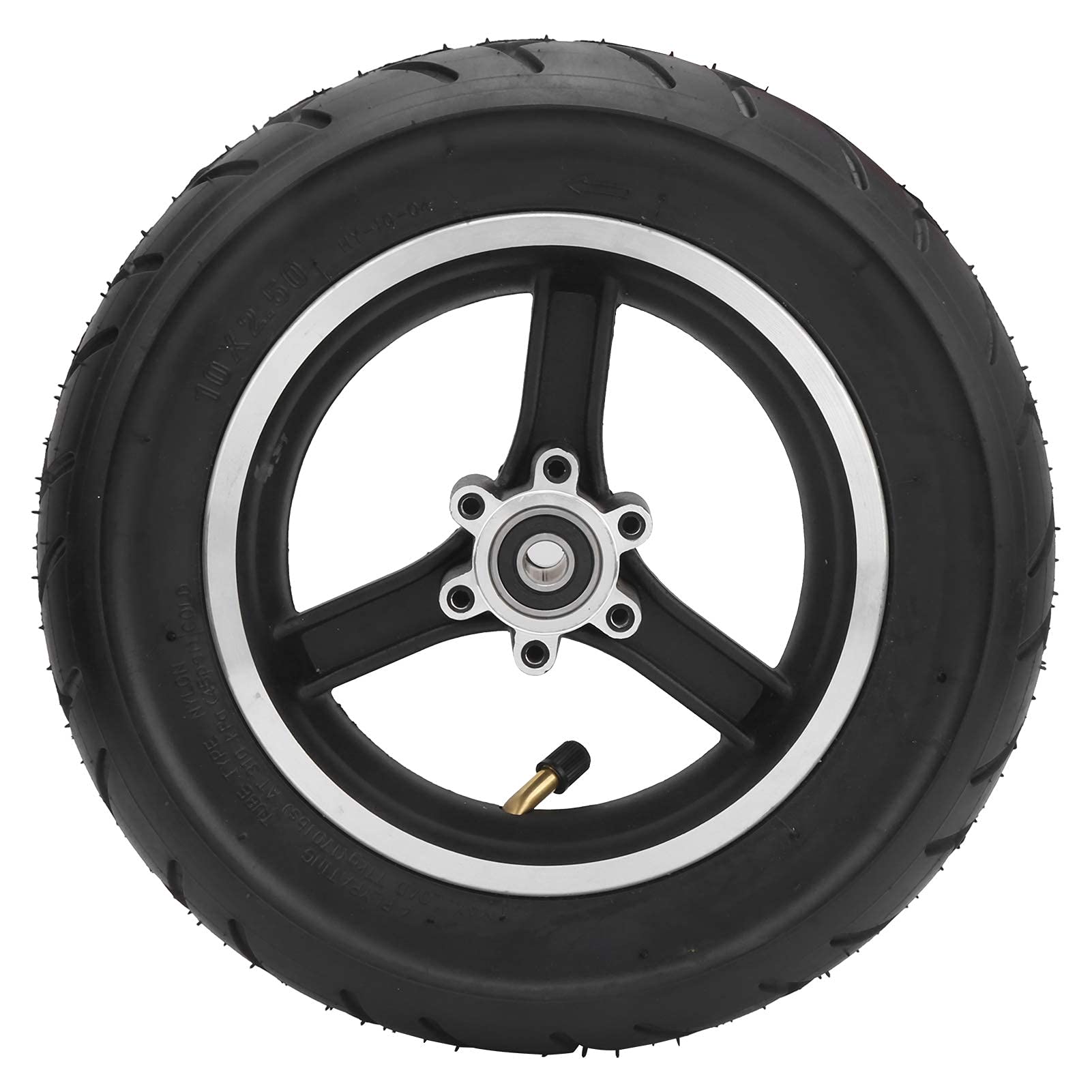Pneu de scooter ¨¦lectrique 10x2.5 pouces pneu de roue Ebike avec roues de remplacement de moyeu de roue pour Ebike