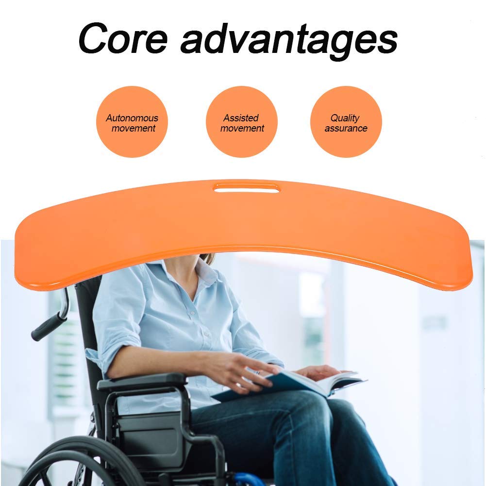 Tabla de transferencia para ancianos con tecnología Safe Slide, ayuda de movilidad antideslizante para traslado de silla de ruedas a cama/coche, color naranja de alta visibilidad