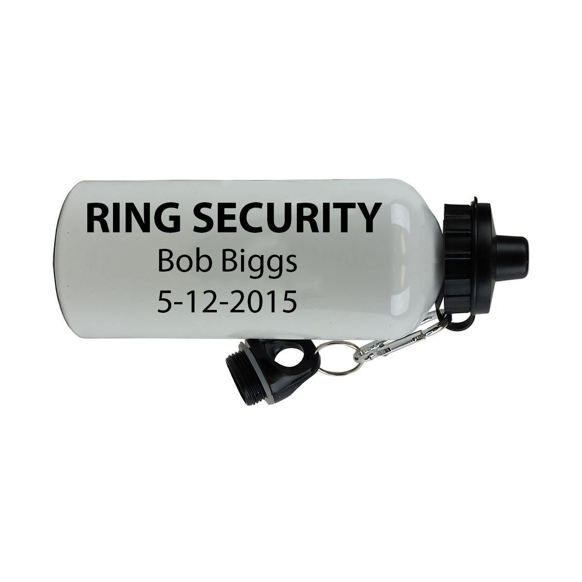 Ring Security Sport-Wasserflasche – 600 Ml, Aluminium, Silber, Mit 2 Deckeln, Ideal Für Ringträger