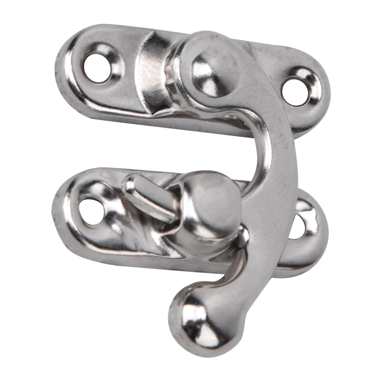 Jelquix 30 Pcs Retro Style Durable Iron Latch Hook Hasp for Jewelry Gift Boxes 3.2 X 2.8cm, Perfect Replacement and Long Service Life for Enthusiasts and Craft Lovers, Bronze/Yellow/Silver (Silver