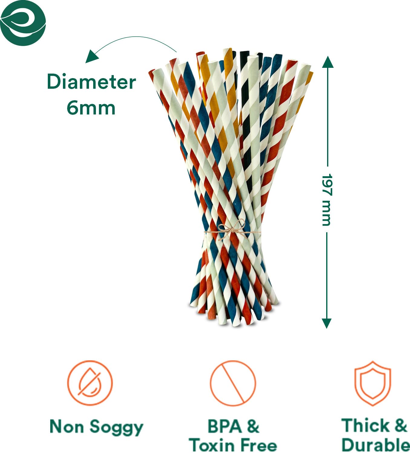 ASTRELLA Straight Drinking Straws | Disposable & Durable Straws for Beverages | Pack of 100 (Multicolor)