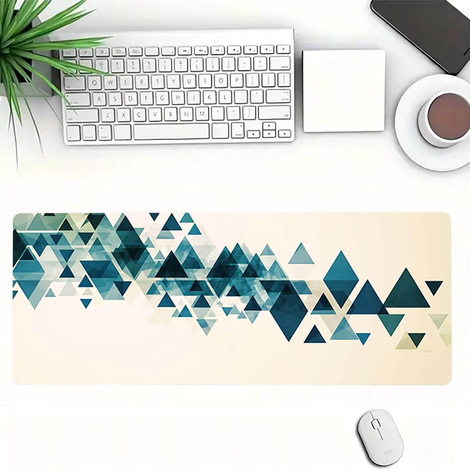 Podkładka pod mysz do gier XXL geometria beżowa, podkładka pod mysz XXL - 1400 x 600 x 3 mm - podkładka pod mysz matowa, bardzo duża tkanina dla graczy, podkładka pod mysz do gier - 43967