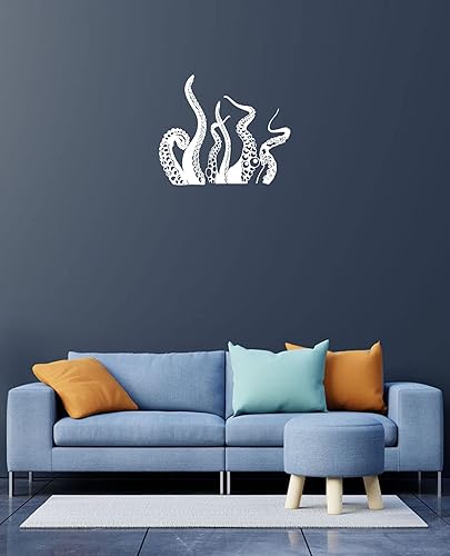 Miniatura 8 de Wall Decals Vinyl Decal Sticker Home Interior Design Mural Sea Ocean Animals Octopus Tentacles Bathroom Kids Nursery Baby Room Decor KT80 (28 in x