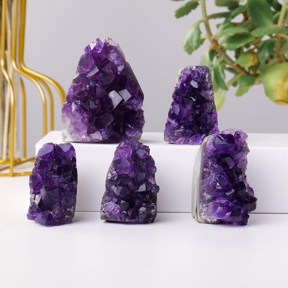 Racimo de Amatista de Cuarzo Natural, geoda de Cristal púrpura Irregular, Piedra Preciosa, pequeño Adorno, Regalos, 1 ud. Inicio Colecciones(Size:70-100g)
