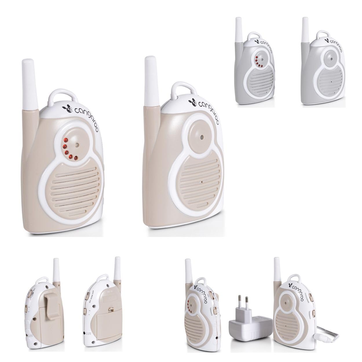 Canguro baby monitor Mommy's Sense fino a 1,3 km 2 canali indicatore di batteria, colorazione:beige
