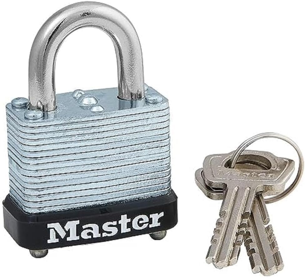 Image of Master Lock 105D 1-1 /8 in. Keyed Padlock, Laminated Warded Steel - Quantity 4