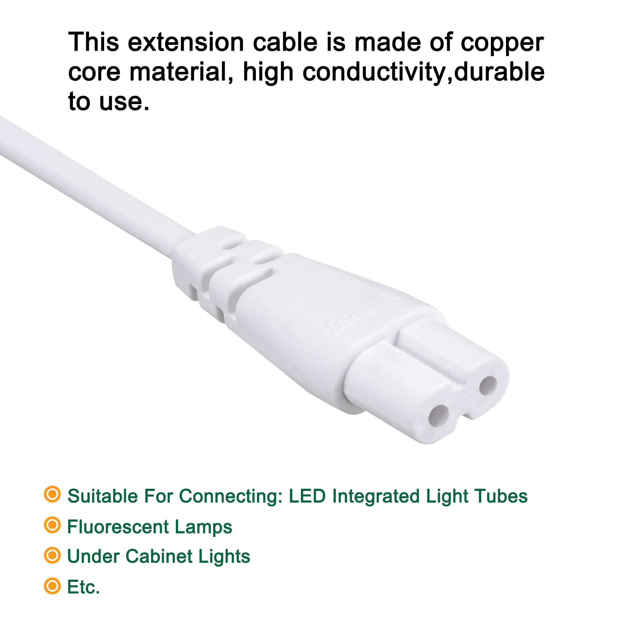 Connecteur Câble LED T5/T8 2 Broches - 30cm - Mâle/Femelle - Uxcell - Lot De 2