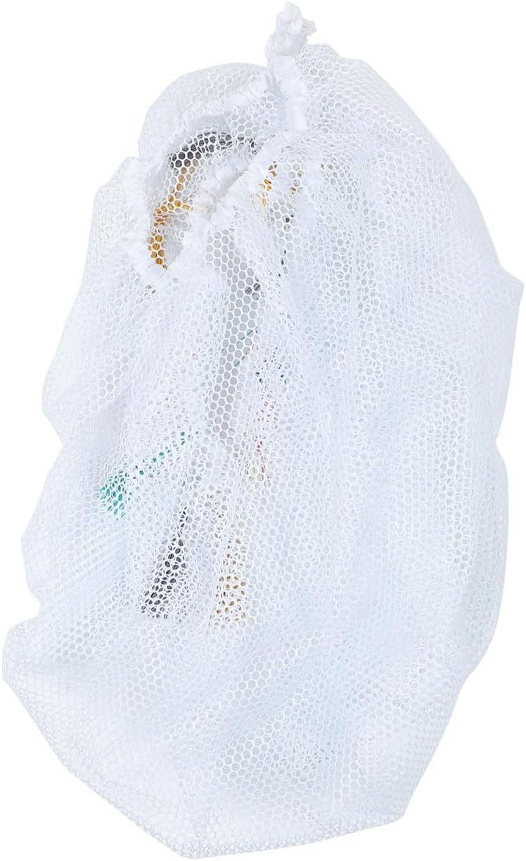 ORFOFE Hammock Storage Net for Toys Corner for Boys and Girls Room Organize Stuffed Animals Toys Mesh Bag White Design