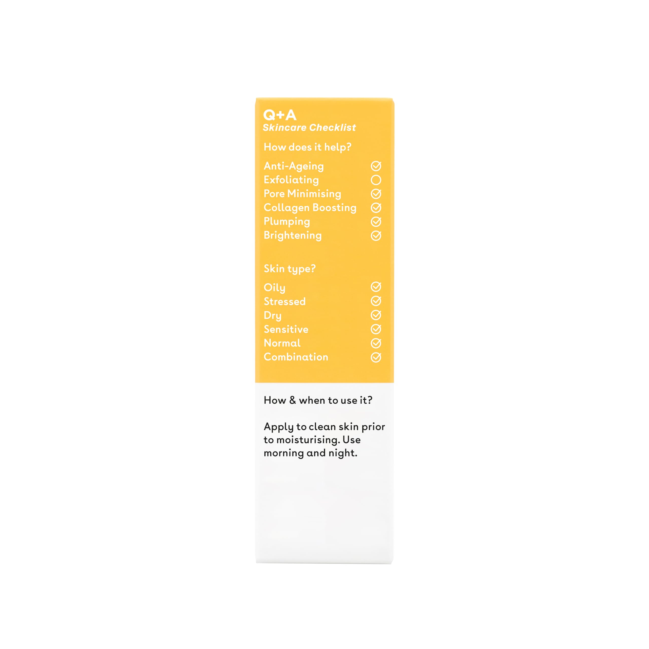 Q+A Multi-Peptydowe Serum (30 ml), Serum przeciwzmarszczkowy do twarzy z peptydami, bez zapachu, wygładza zmarszczki, poprawia koloryt i elastyczność, pielęgnacja dla młodego blasku