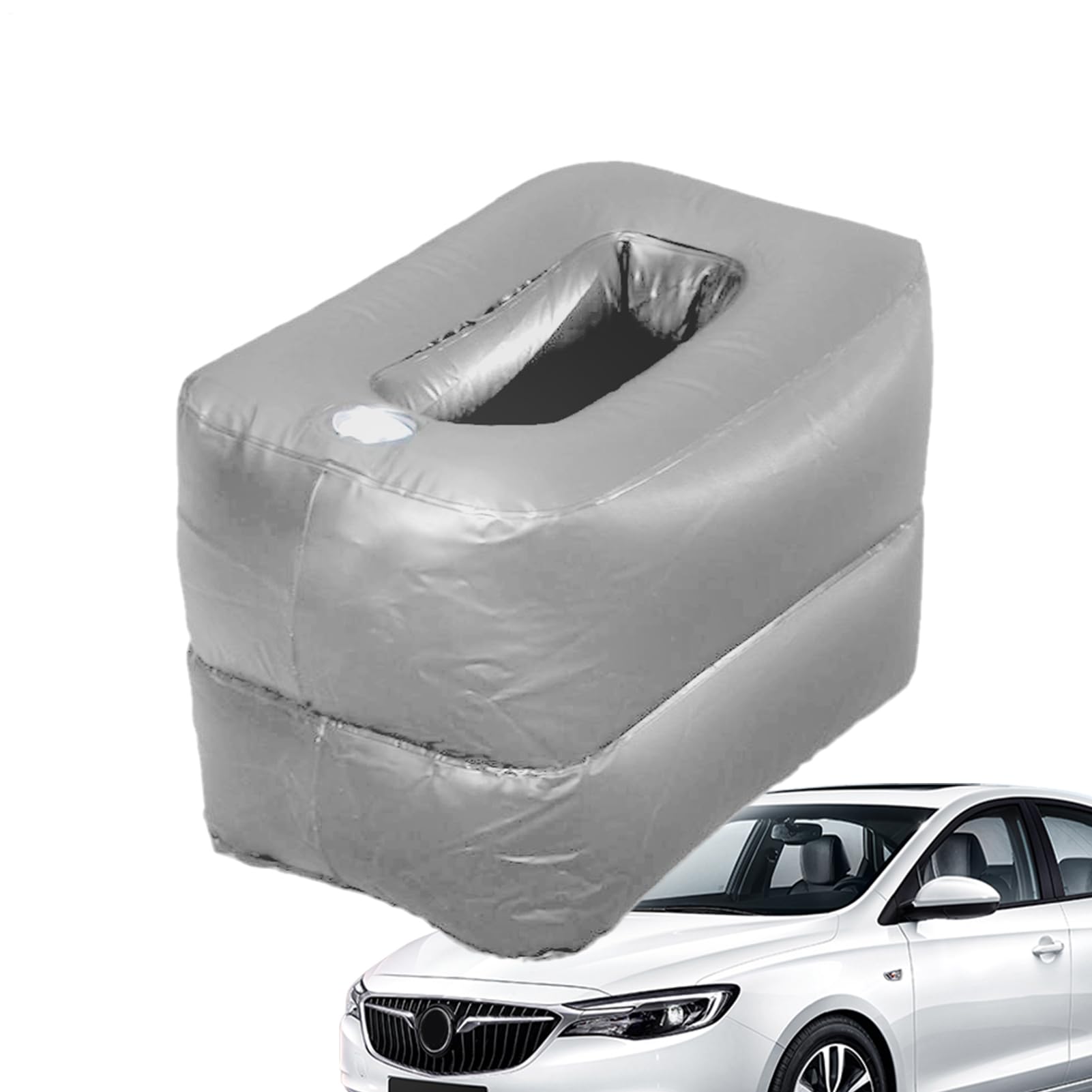 Colchón hinchable para coche con reposapiés, para dormir en la parte trasera, con cojines y espacio de almacenamiento, colchón hinchable portátil de PVC flocado para, sedán, camping