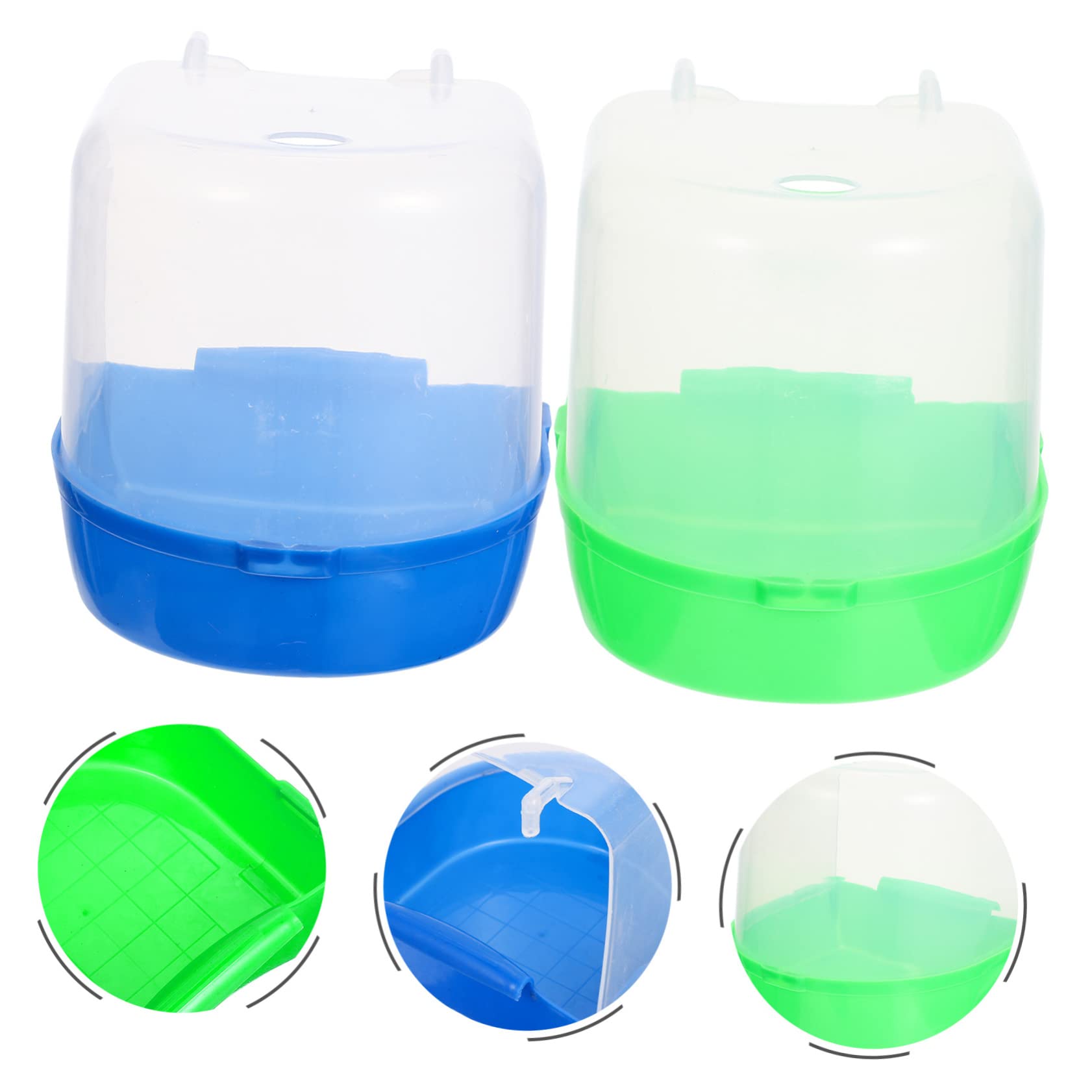 Mipcase 4pezzi Box da Bagno per Pappagalli Plastica di Vaschette Sospese per Uccelli Colorate Facili da Appendere e Divertenti per La Pulizia degli Uccelli Domestici