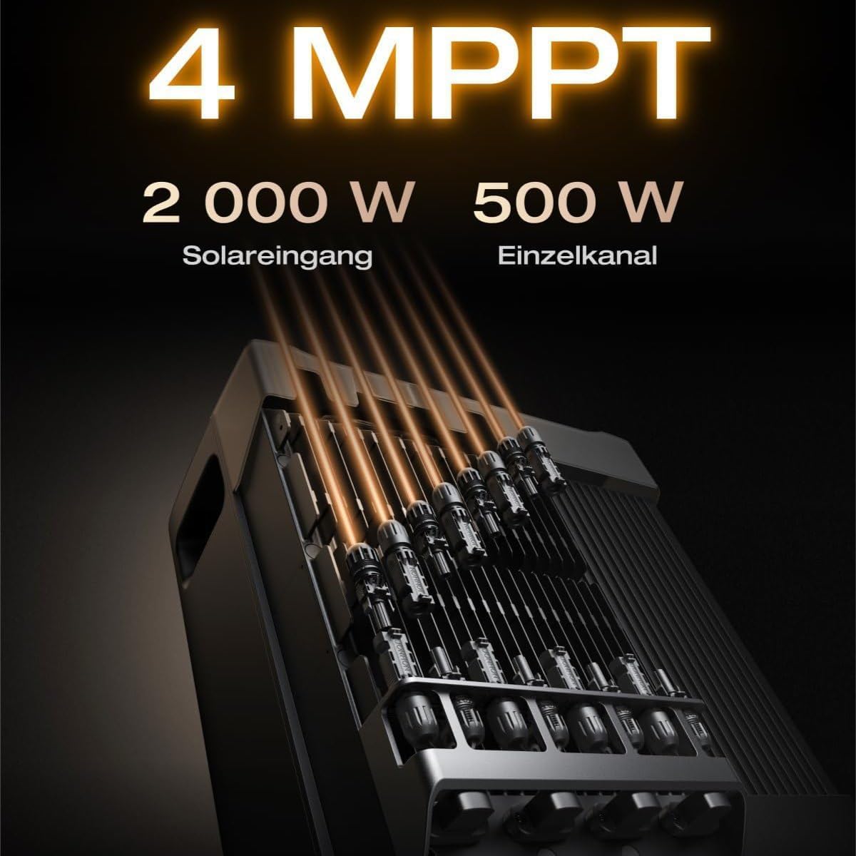 Powerness® All in One 1000W Balkonkraftwerk mit Speicher 3840Wh, ECOFLOW STREAM Ultra X mit 4 MPPT, Smarten Zähler & Zubehör Komplettset, 2× 500W Full Black Bifaziale Solarmodule, Plug & Play(0% MwSt)