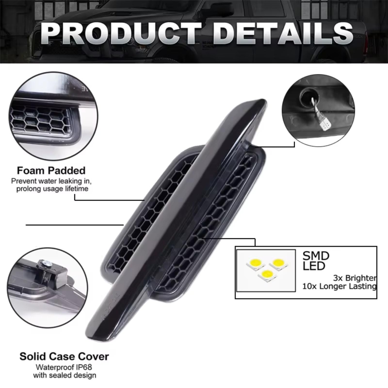 Faro Fanale Anteriore Per Pontiac G8 2008-2009 Paraurti Anteriore Luci Posizione Laterali LED Lampade Indicatore Direzione Ambra/Luci Ingombro DRL T10 12V Luce Marcia Diurna(Amber)