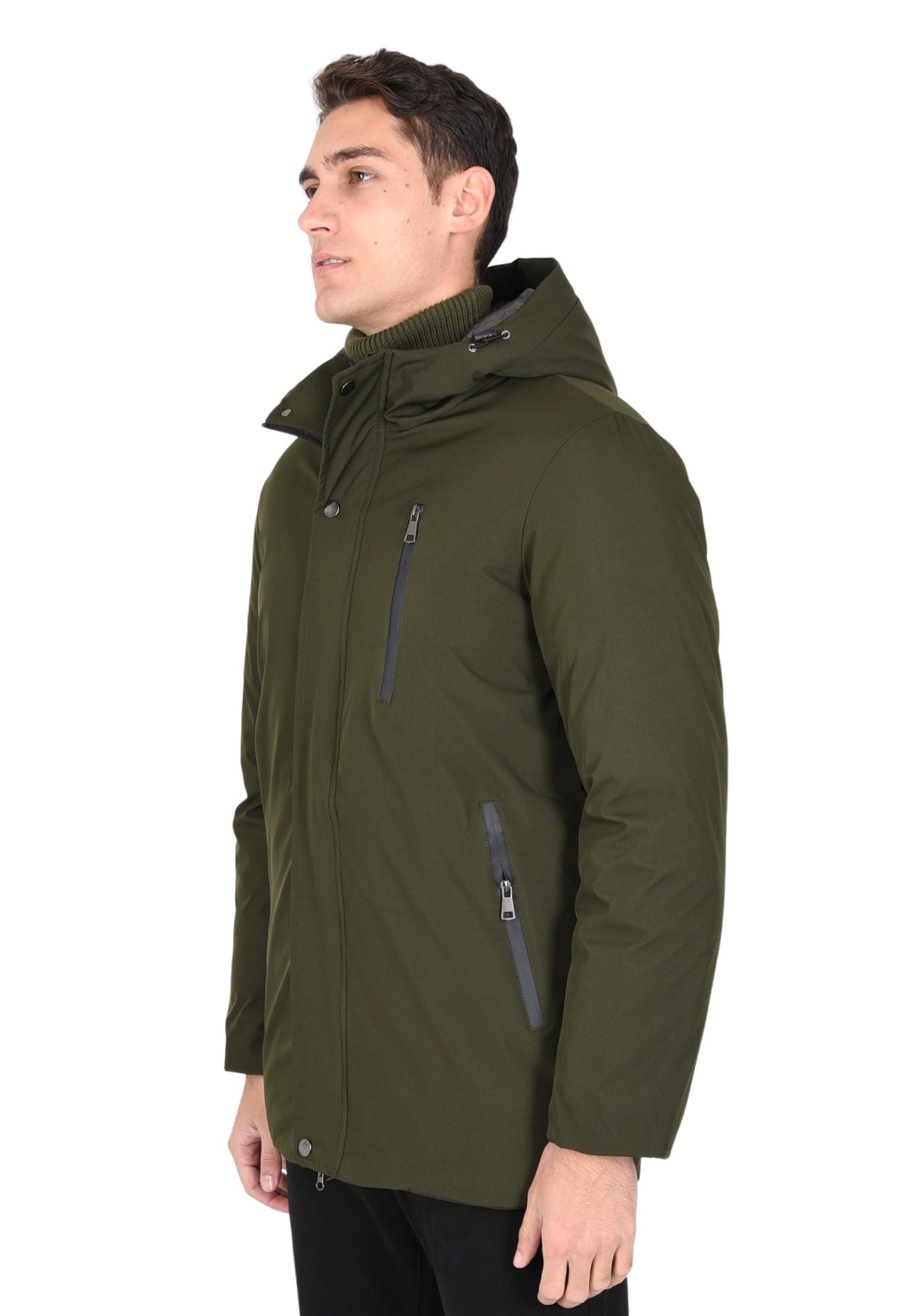 Ciabalù Parka Uomo Invernale Impermeabile con Cappuccio Slim Fit Giaccone Imbottito Pesante
