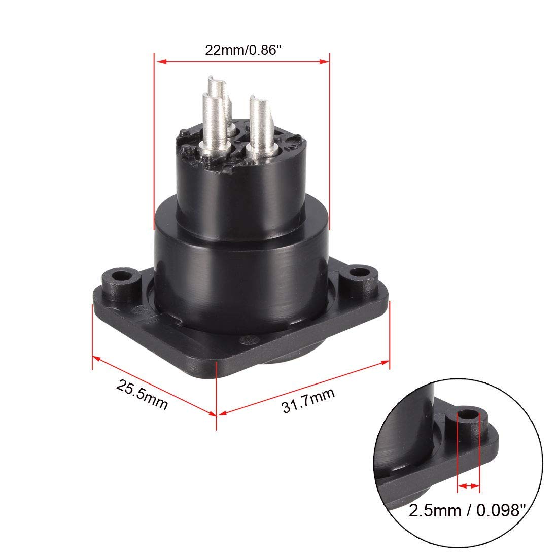 N/A 3-polig XLR weiblich Klinke Montage auf Panel für Mikrofon Anschluss Adapter Audio Twist Lock 2 Stück YL3063