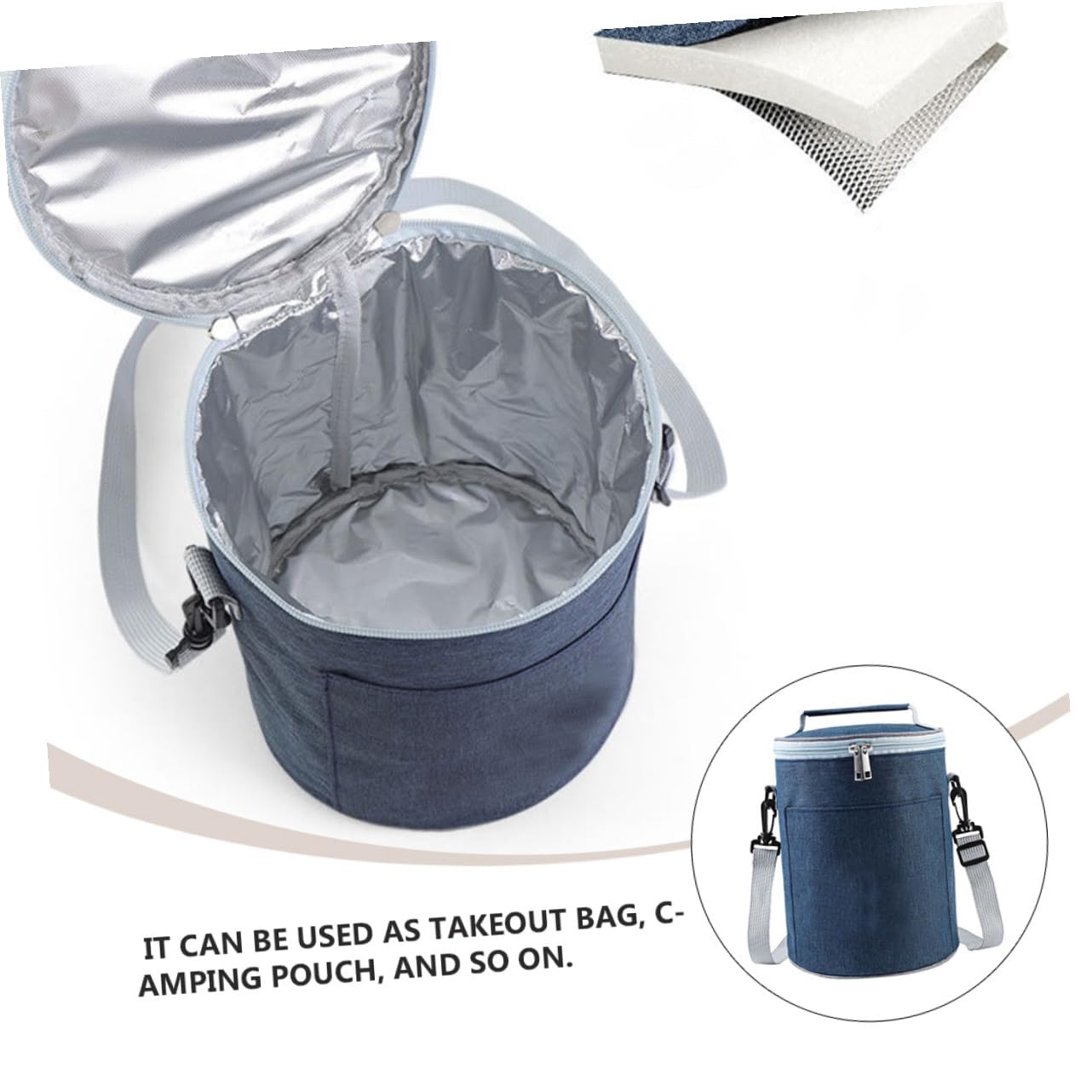 LABRIMP Bolsa Térmica de Almuerzo Portátil de Tela Oxford Ligera y Resistente para Camping y Trabajo Aislamiento para Conservar Alimentos